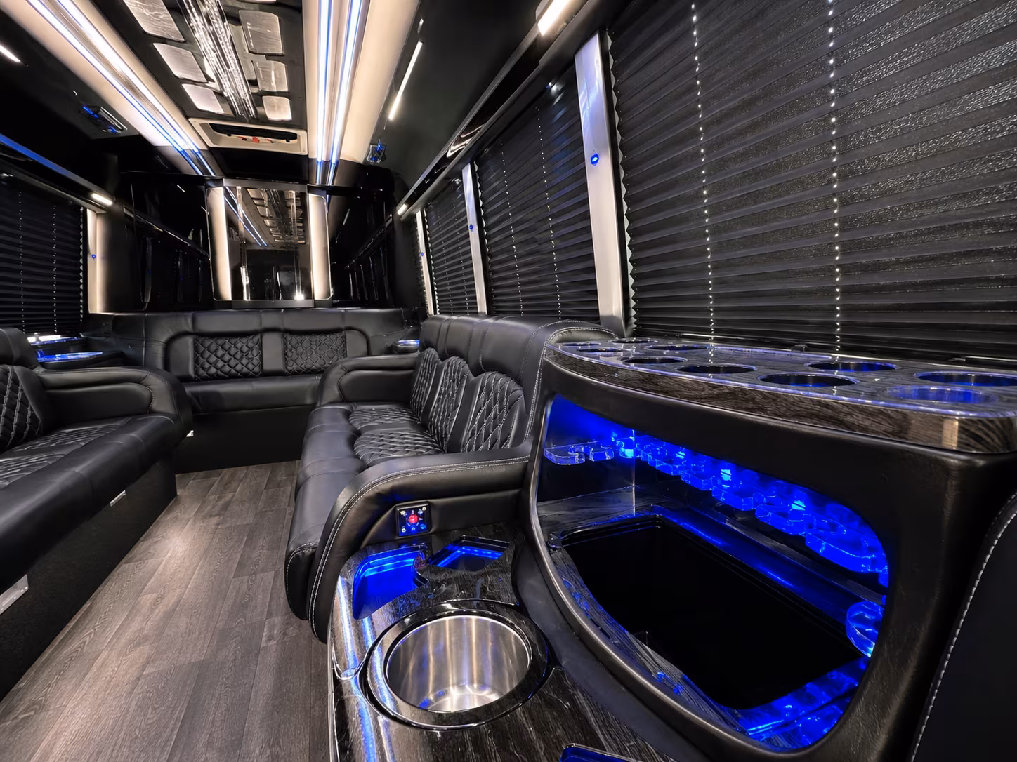 Fort Collins Wedding Transportation party bus interior