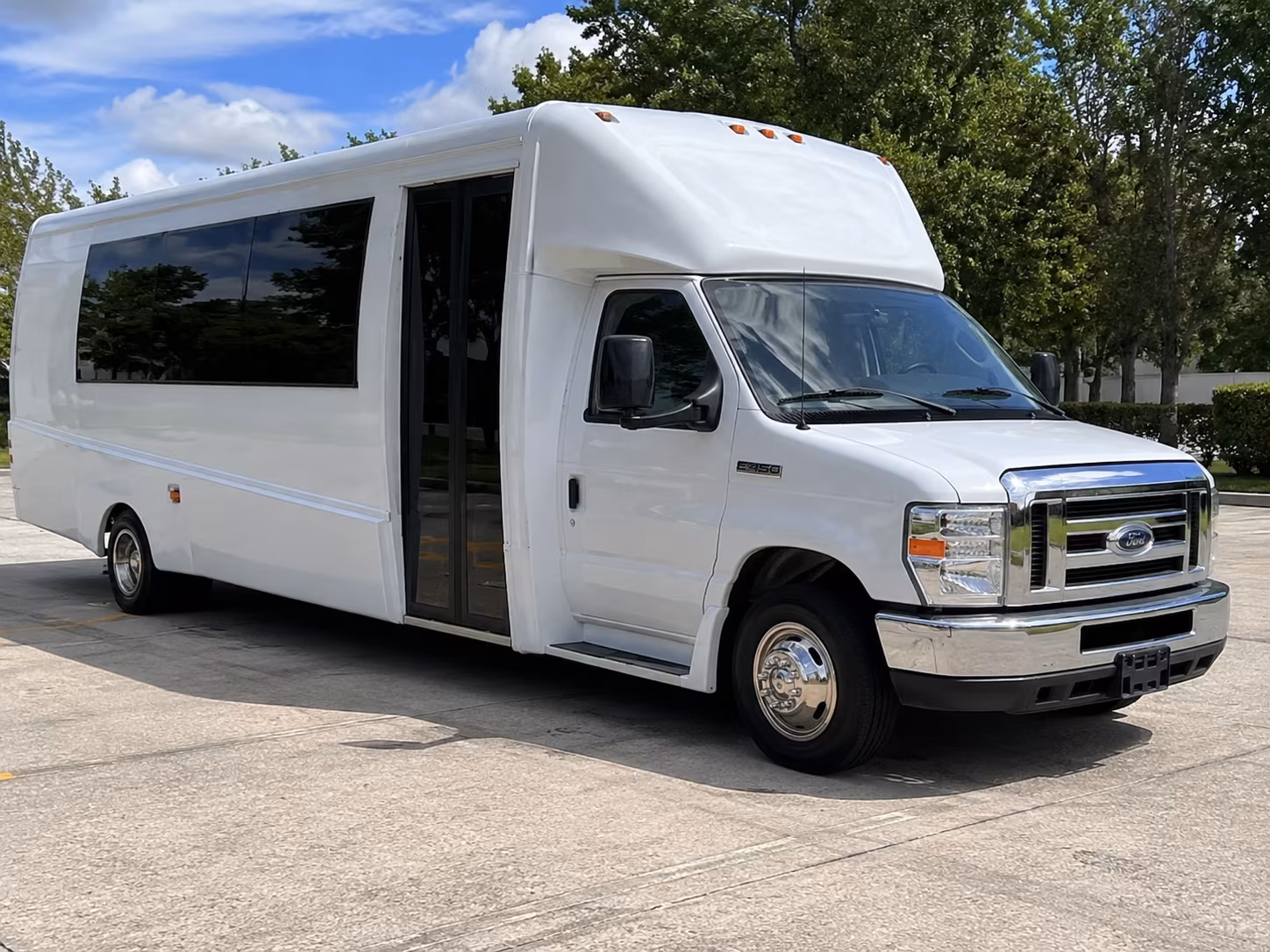 Interior of a party bus rental serving Fort Collins